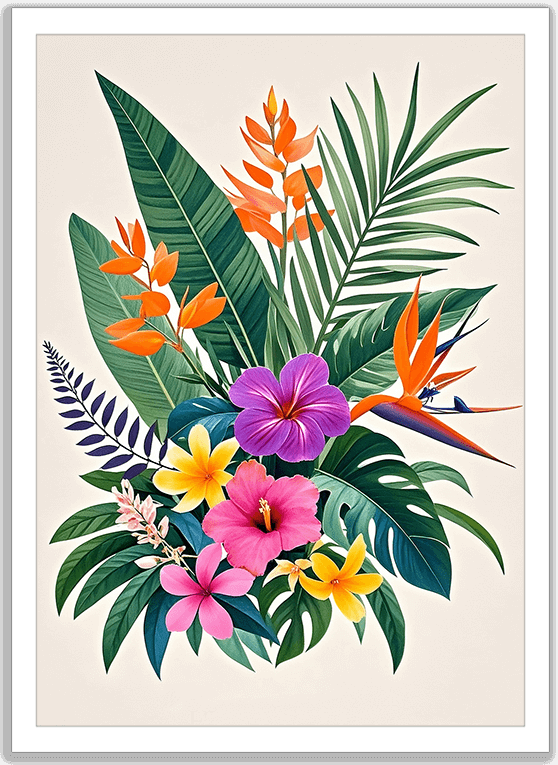 調和と安らぎの花の絵