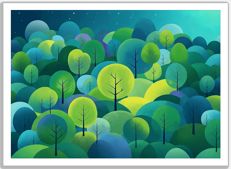 夢のような丸い木の森