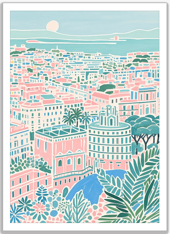 パステル色の地中海の街並み