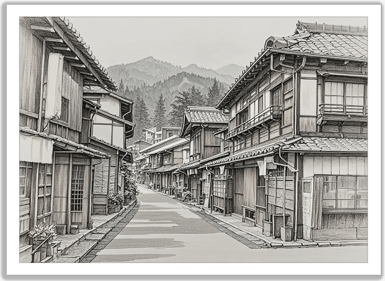 古い木造町家の路地