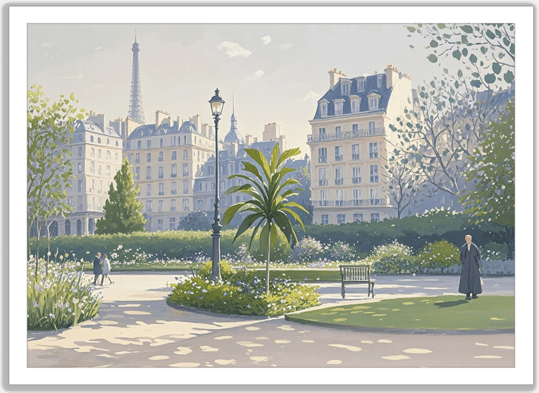 エッフェル塔が見える公園