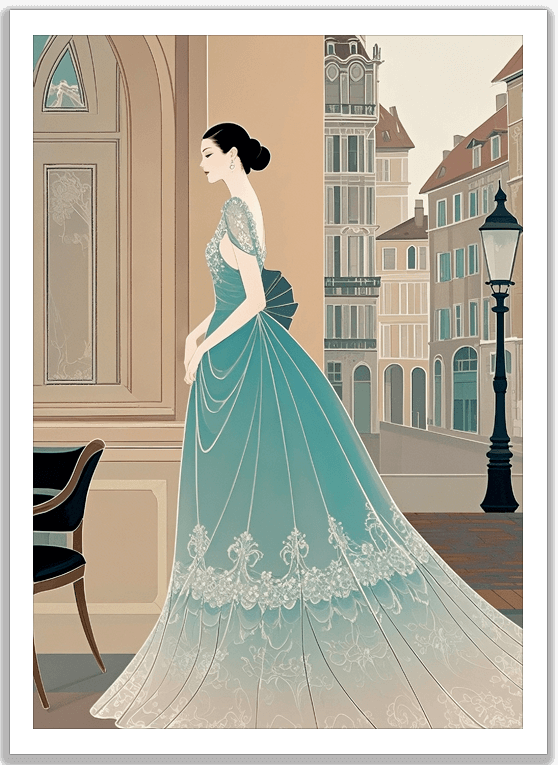 ターコイズブルーの女性