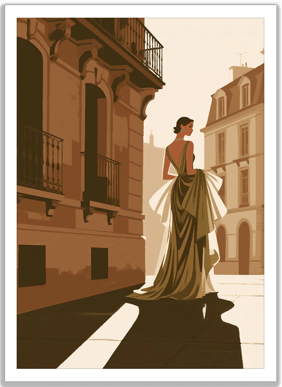 セピア色の後ろ姿女性