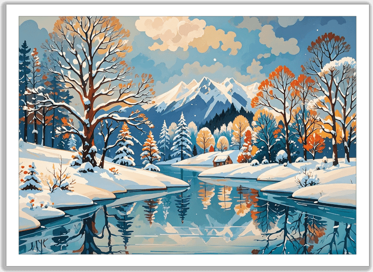 冬空に映る山影