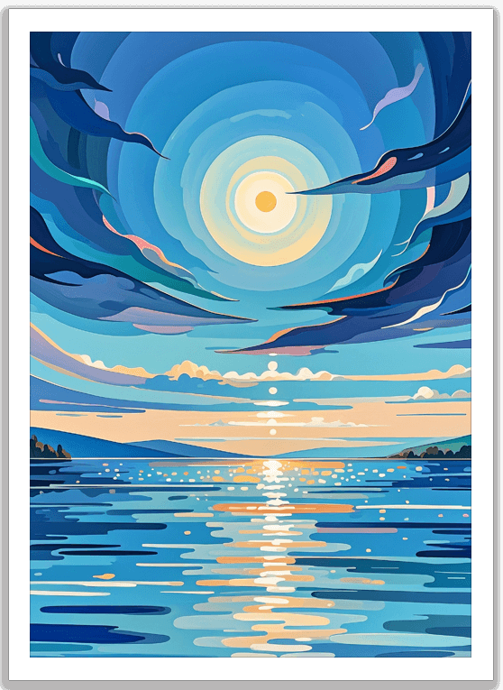 幻想的な海の夕景