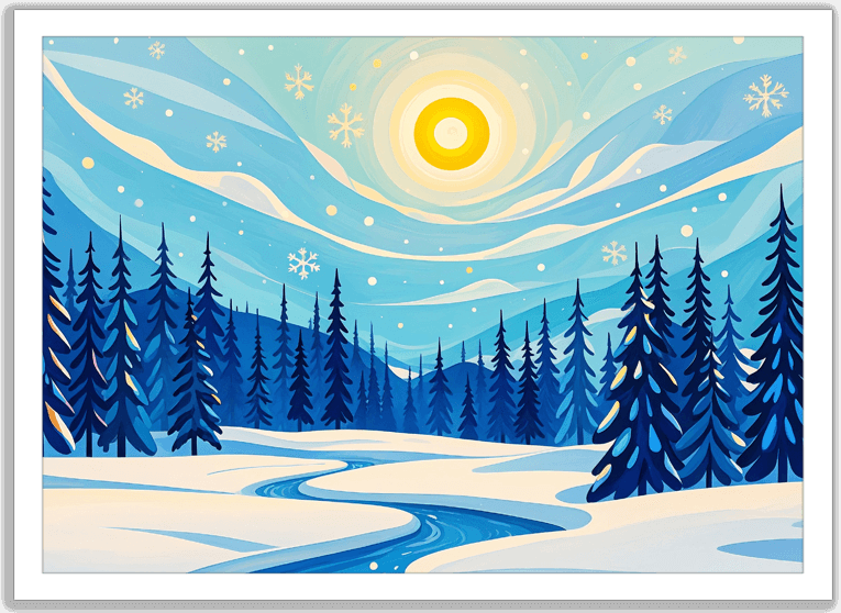 陽光差す雪原の軌跡