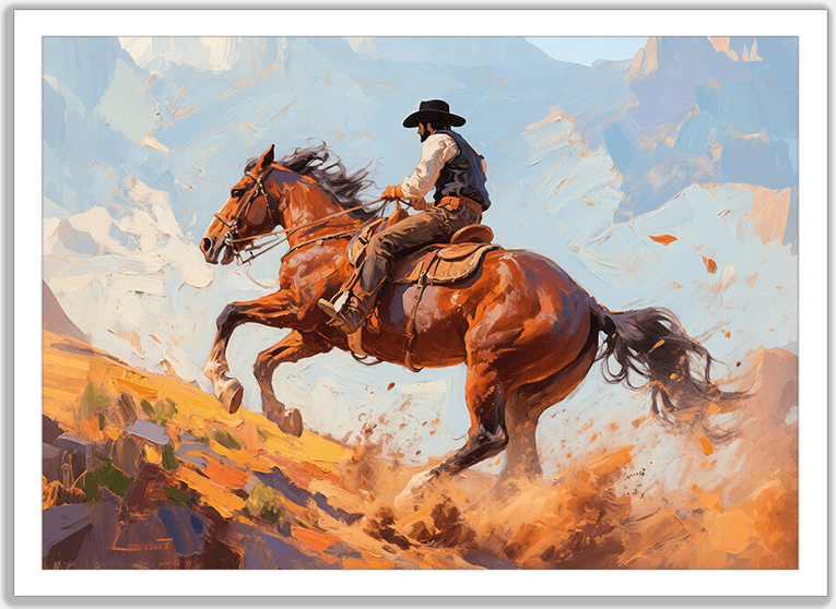 疾走するカウボーイ