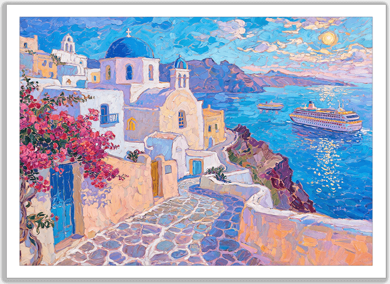 サントリーニと海の輝き