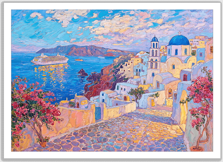 サントリーニと豪華客船