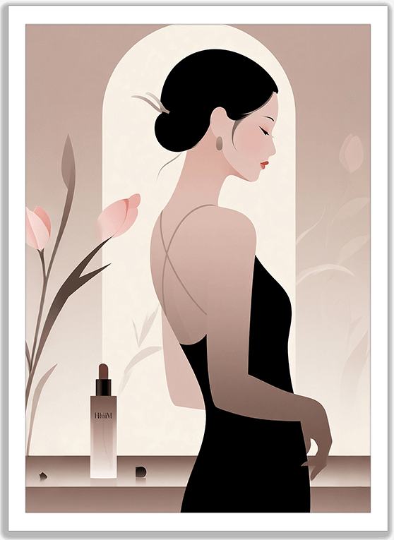 黒ドレスの女性